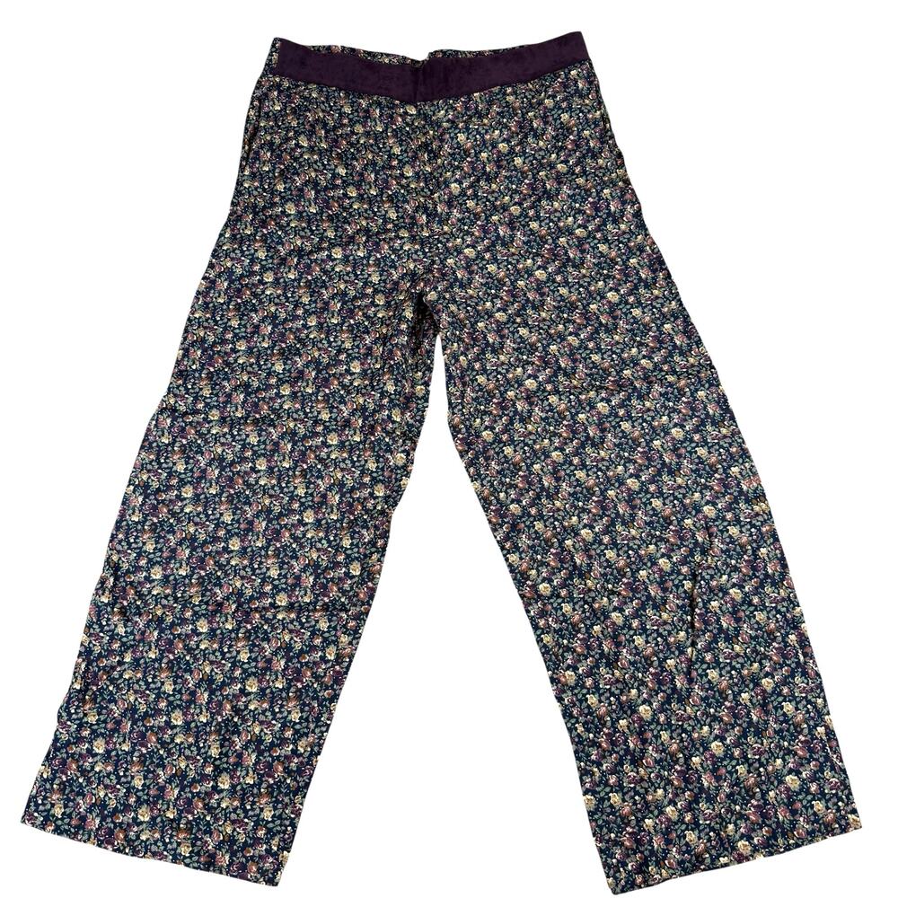 Vtg Compagnie Internationale Express Womenl Pants Small Floral Wide Leg 90s Y2K